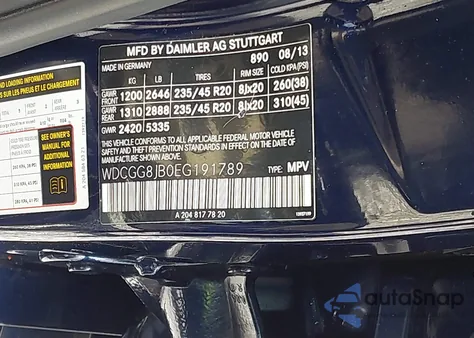 2014 Mercedes-Benz Glk 350 4Matic из США, поврежденный, VIN WDCGG8JB0EG191789